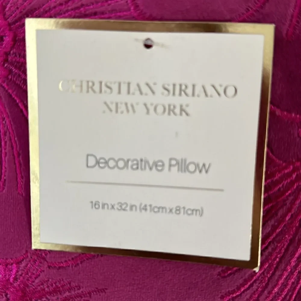 CHRISTIAN SIRIANO FLORAL-EMBROIDERED VELVET DECORATIVE PILLOW.